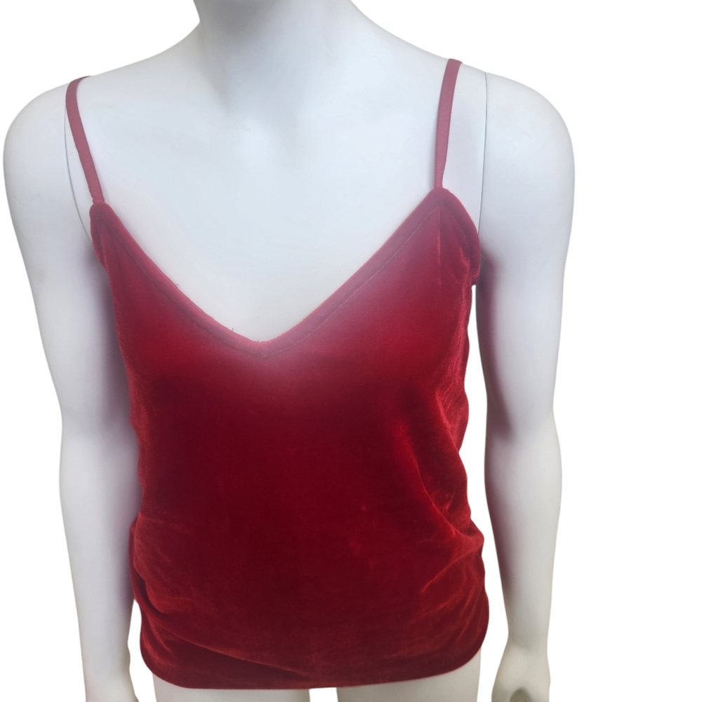 Deep Red Velvet Coquette Spaghetti Strap Camisole Pajamagram S Femme Retro-esk
